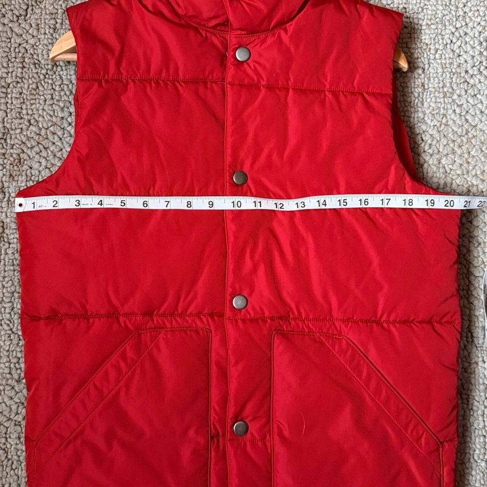 Lands' End Red/Orange Quilted Vest - Picture 9 of 10